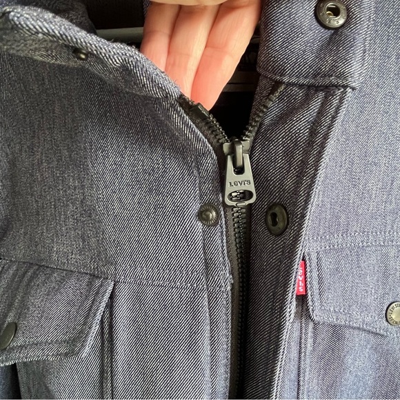Levi's Trucker All Weather Water Resist Soft Shell Blue Denim Jacket Men’s XXL - Picture 12 of 14